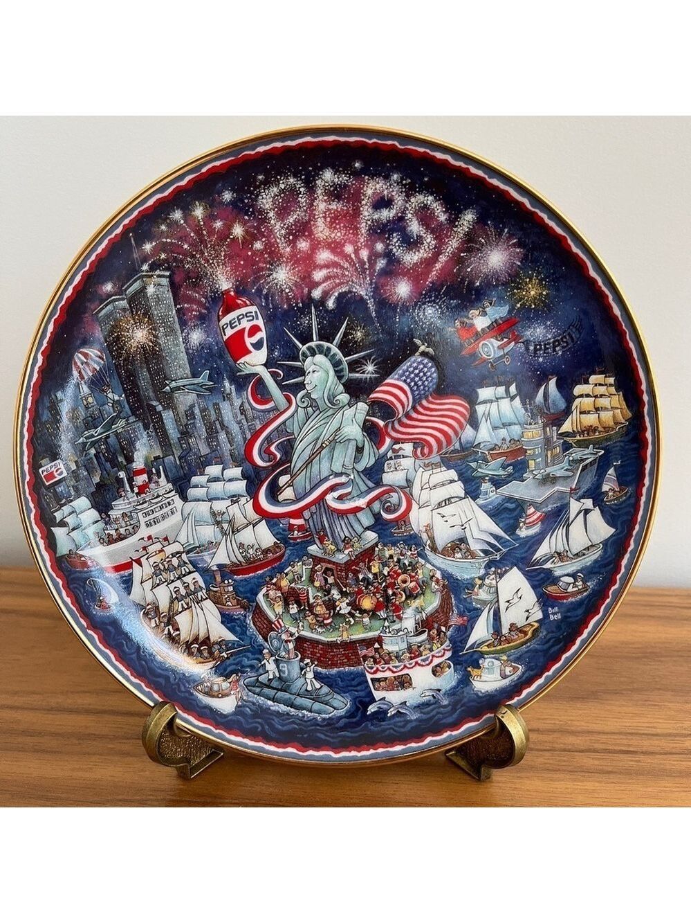 FRANKLIN MINT Vintage 1995 A Pepsi-Cola Sail 4th of July Collector Plate